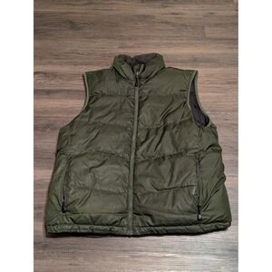 Eddie Bauer Olive Green Quilted Puffer Vest